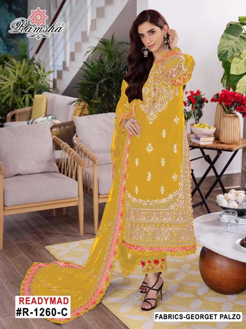 Ramsha R 1260 Nx Catalog fancy desaigner pakistani georgette long suit