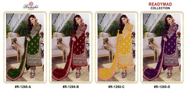 Ramsha R 1260 Nx Catalog fancy desaigner pakistani georgette long suit