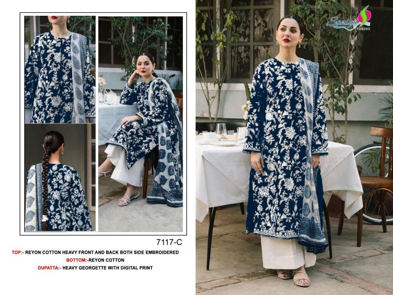 Saniya 7117 A To D Pakistani Suits Wholesale Catalog