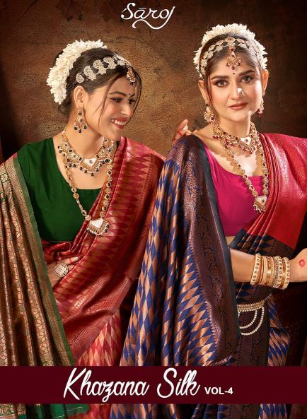 Saroj Khazana Silk vol.4 soft silk  saree in surat with price wholesale