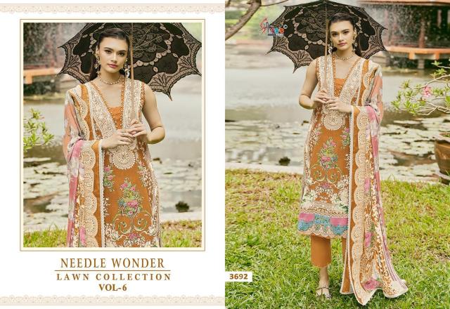 Shree Needle Wonder Lawn Collection Vol 6 Chiffon Dupatta wholesale salwar kameez online