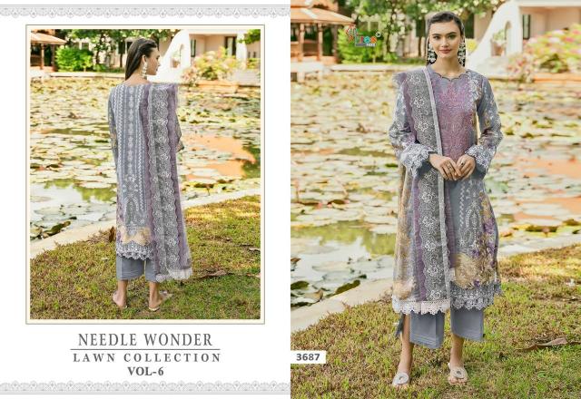 Shree Needle Wonder Lawn Collection Vol 6 Chiffon Dupatta wholesale salwar kameez online