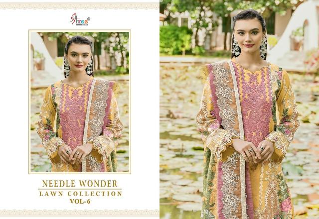 Shree Needle Wonder Lawn Collection Vol 6 Chiffon Dupatta wholesale salwar kameez online