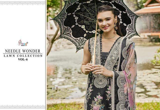 Shree Needle Wonder Lawn Collection Vol 6 Chiffon Dupatta wholesale salwar kameez online