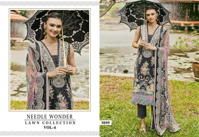 Shree Needle Wonder Lawn Collection Vol 6 Chiffon Dupatta wholesale salwar kameez online