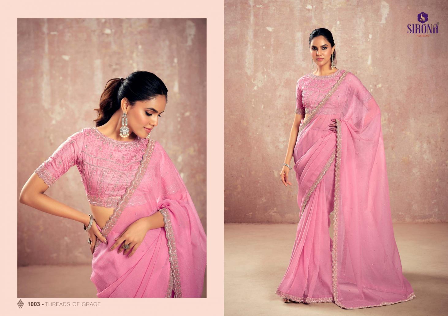 Sirona Shamika Catalog Kiwi plain chiffon saree online shopping in india