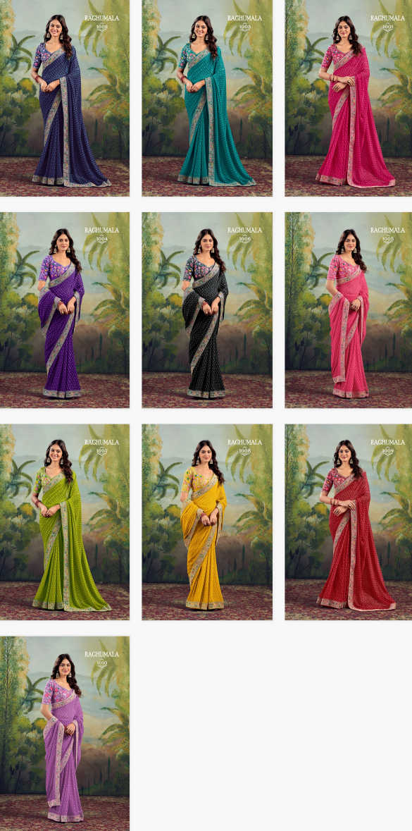 Stavan Raghumala Catalog Georgette cheap rate fancy sarees india