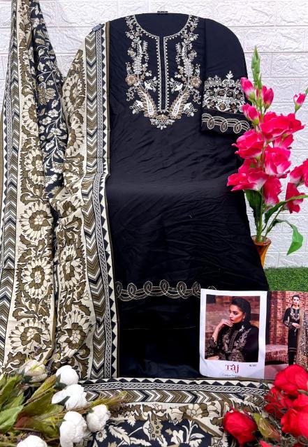 Taj 572 To 574 Cotton Dupatta Pakistani Suits Wholesale Catalog