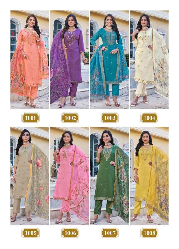 Taniksh Saffroni Vol 1 Vertical Fabrics Embroidery Work Wholesale Catalog 