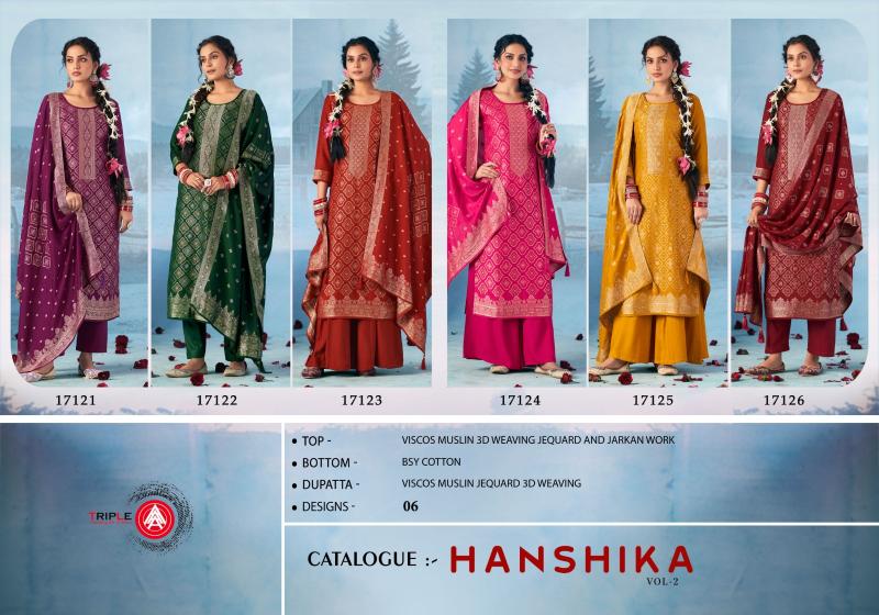 Triple Aaa Hanshika Vol 2 Catalog dress material wholesale market in thrissur