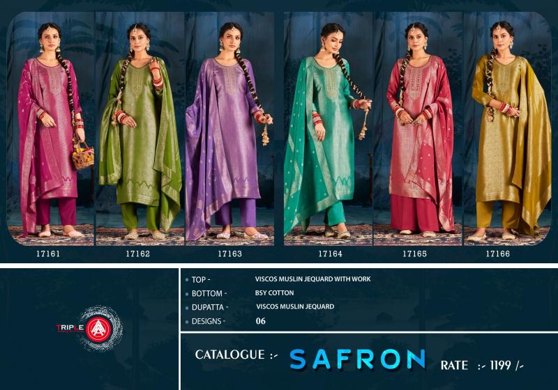 Triple Aaa Safron Designer Muslin buy online wholesale dress material