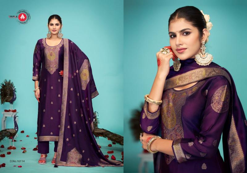 Triple Aaa Saptrang Vol 2 Catalog Viscose pure silk dress material wholesalers in mumbai