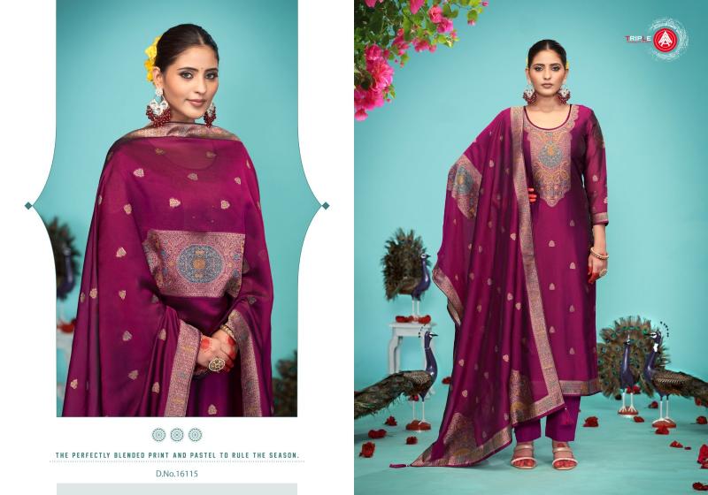 Triple Aaa Saptrang Vol 2 Catalog Viscose pure silk dress material wholesalers in mumbai