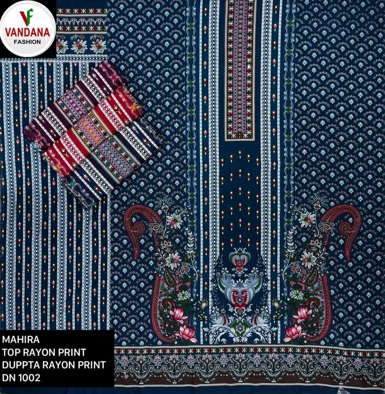 Vandana Mahira Printed with Mirror Stone Work – Dress Material - Wholesale Catalog