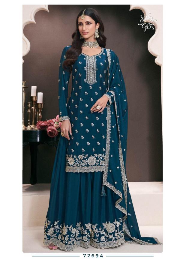 Vinay Kuleesh Saayori Catalog Chinon Embroidered designer salwar kameez wholesale online