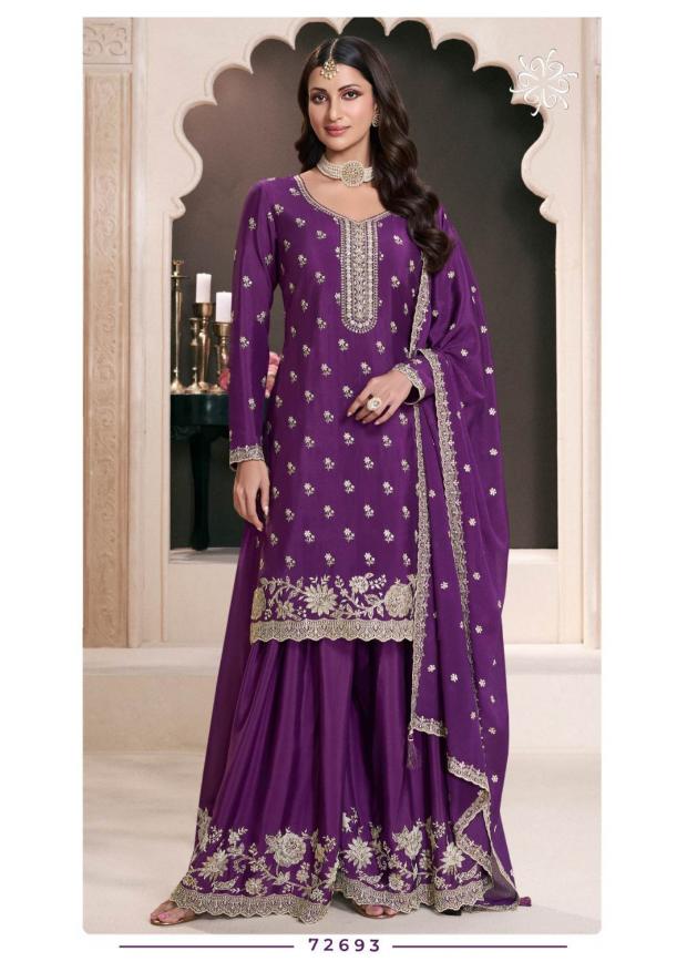 Vinay Kuleesh Saayori Catalog Chinon Embroidered designer salwar kameez wholesale online