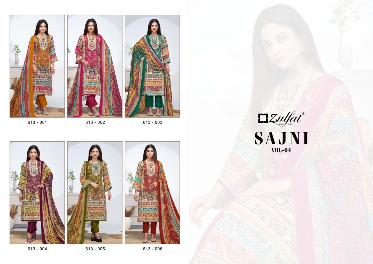 Zulfat Sajni Vol 4 Catalog cotton dress material at wholesale price