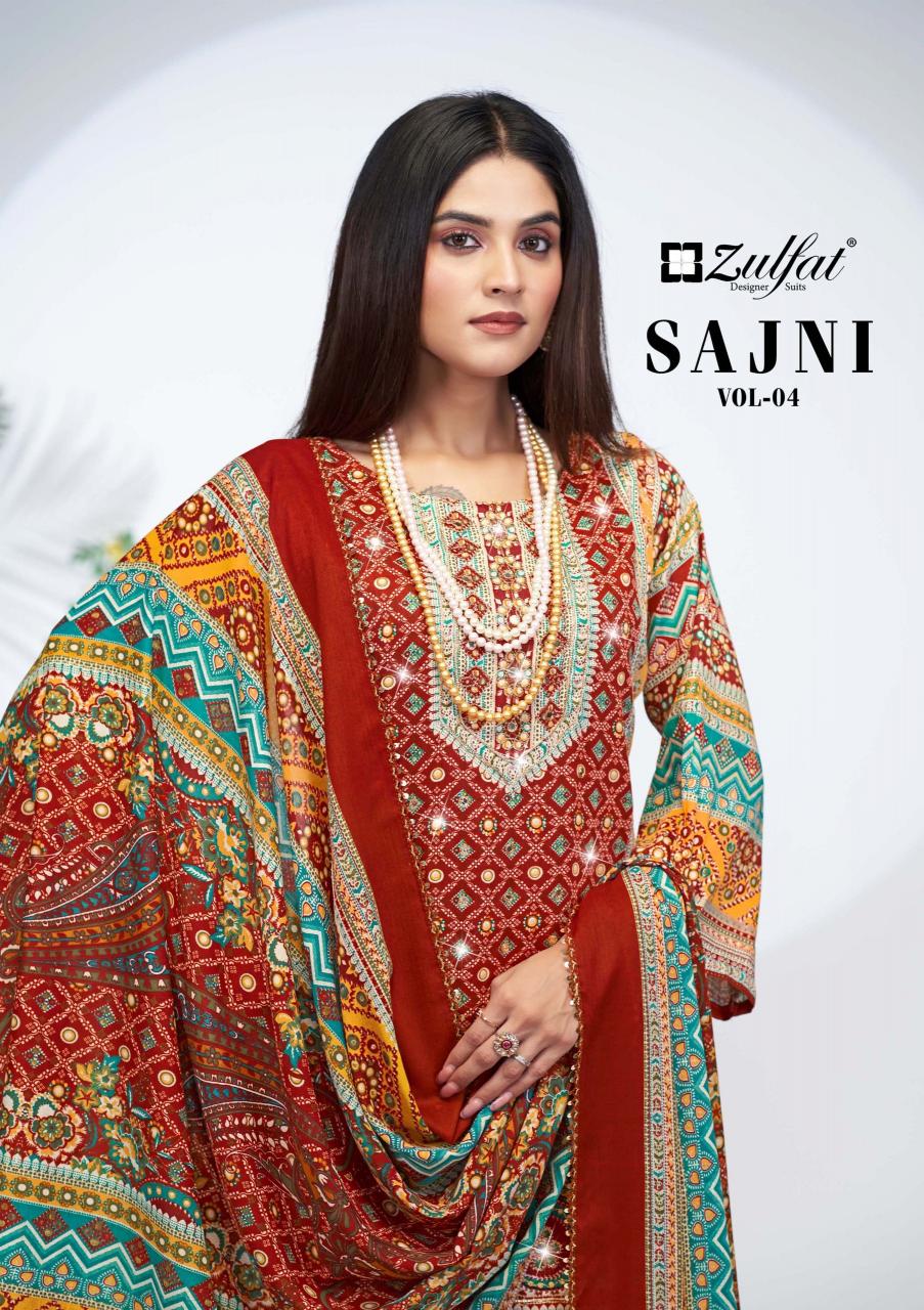 Zulfat Sajni Vol 4 Catalog cotton dress material at wholesale price