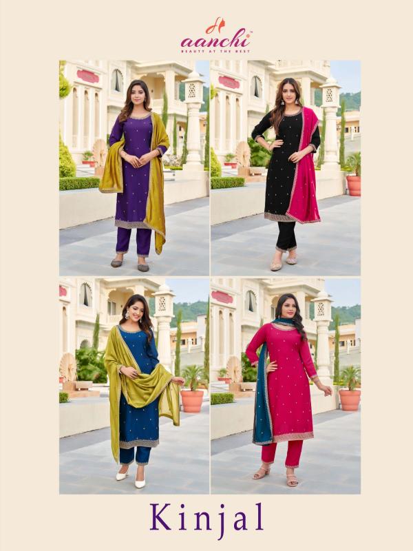 Aanchi Kinjal Catalog simple kurti neck designs catalogue
