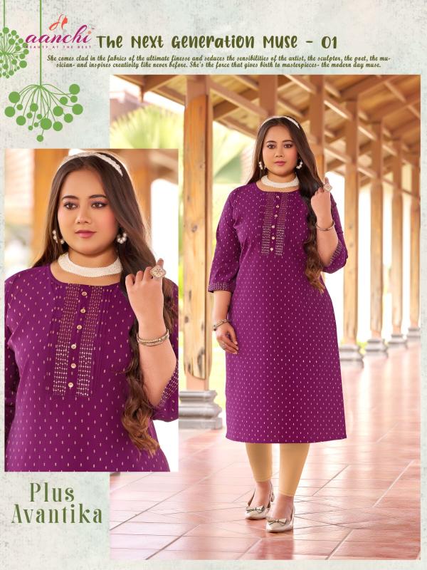 Aanchi Plus Avantika Catalog plus size kurti catalogue