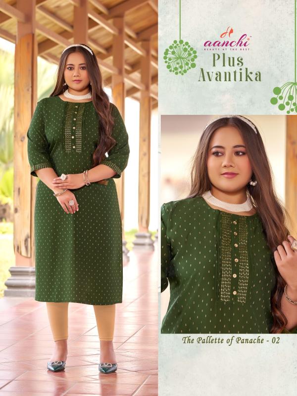 Aanchi Plus Avantika Catalog plus size kurti catalogue