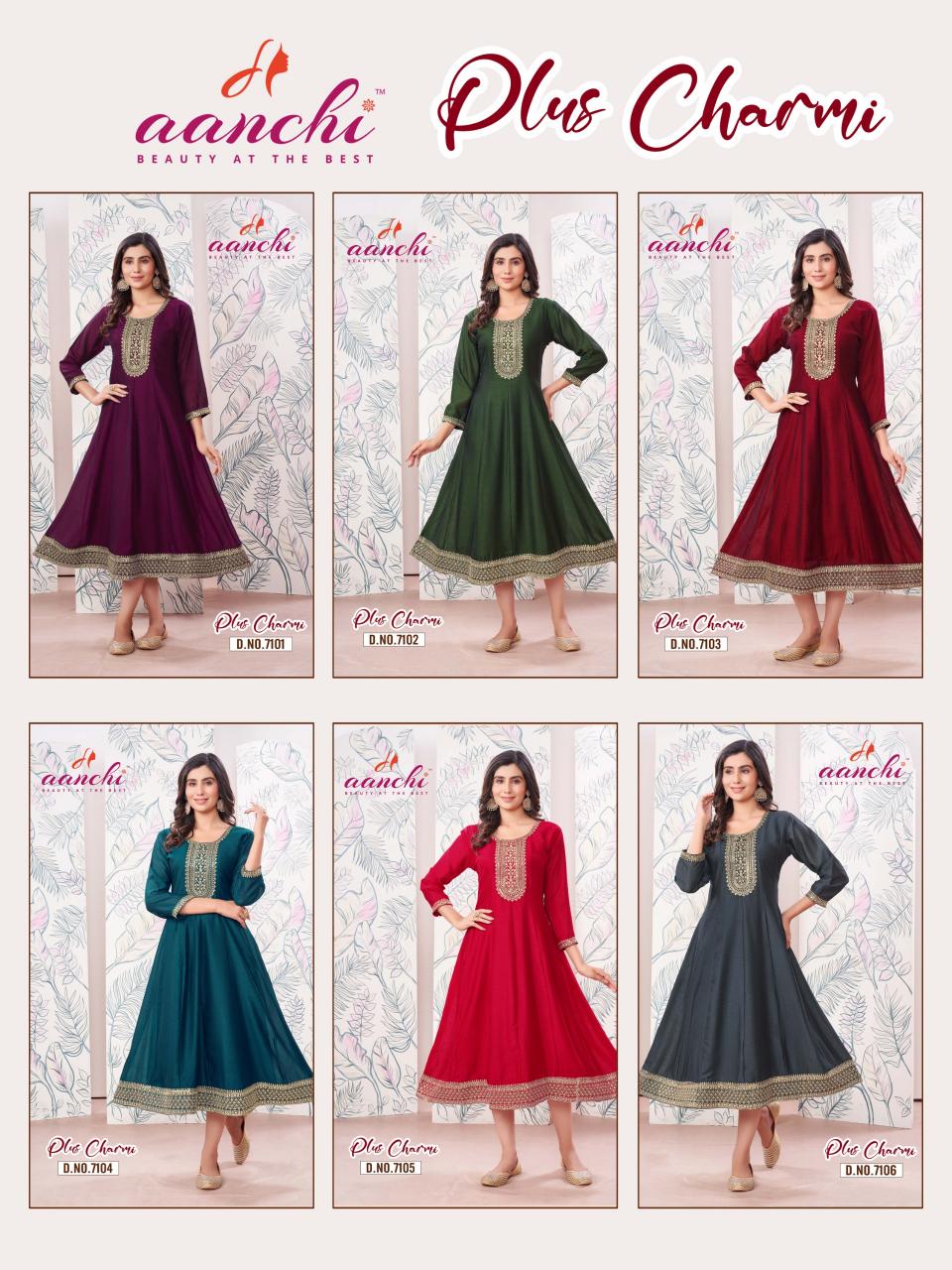 Aanchi Plus Charmi Catalog catalogue designer kurti