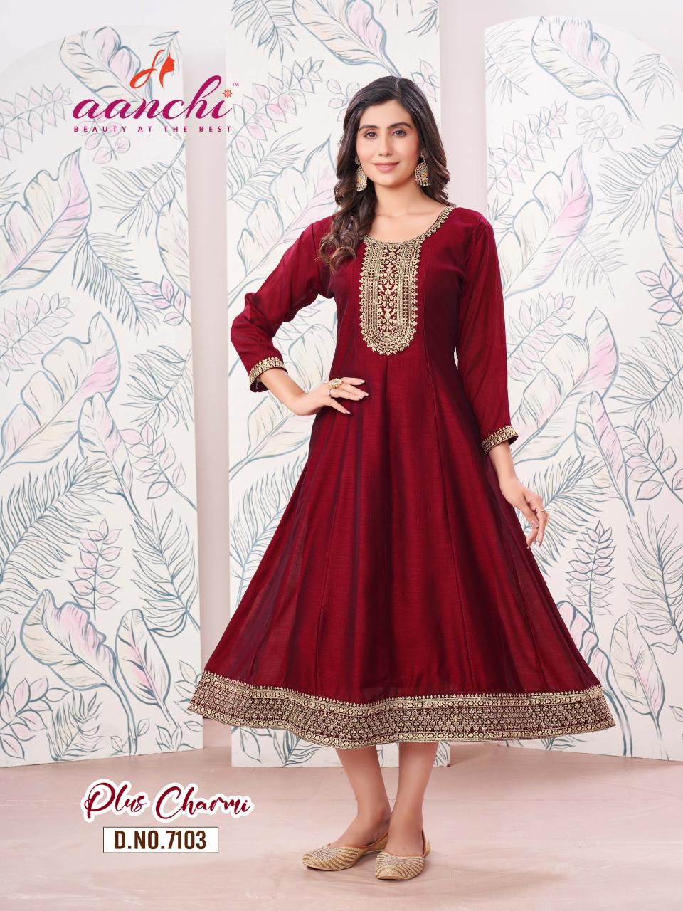 Aanchi Plus Charmi Catalog catalogue designer kurti