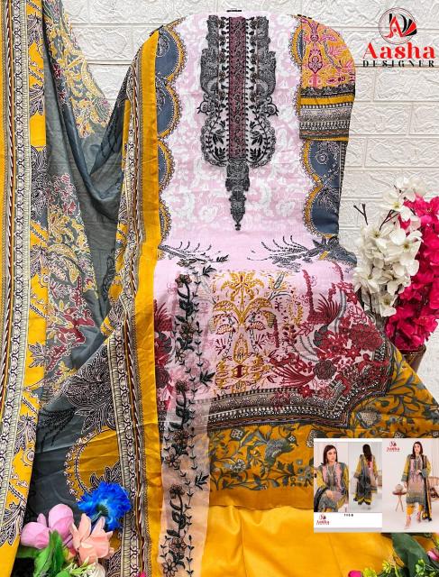 Aasha 1113 A And B catalog Cotton Dupatta pakistani salwaar suit