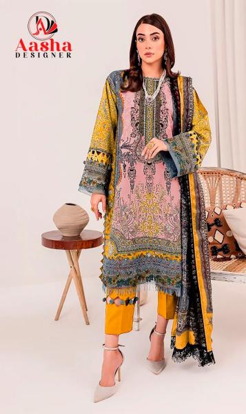 Aasha 1113 A And B catalog Cotton Dupatta pakistani salwaar suit