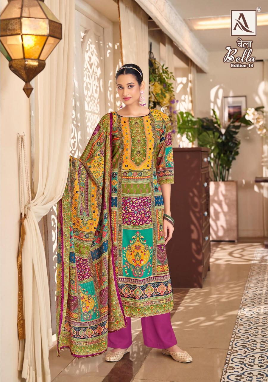 Alok Bella Vol 14 Catalog surat dress material wholesaler