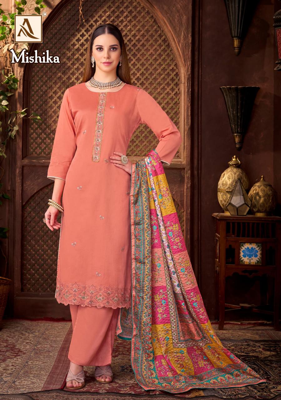 Alok Mishika Catalog surat dress material wholesale shop