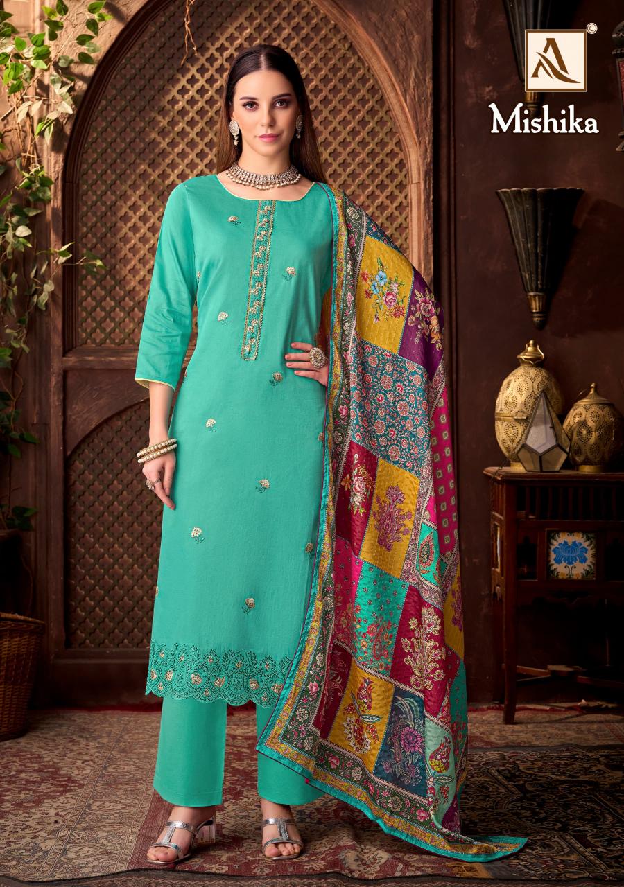Alok Mishika Catalog surat dress material wholesale shop