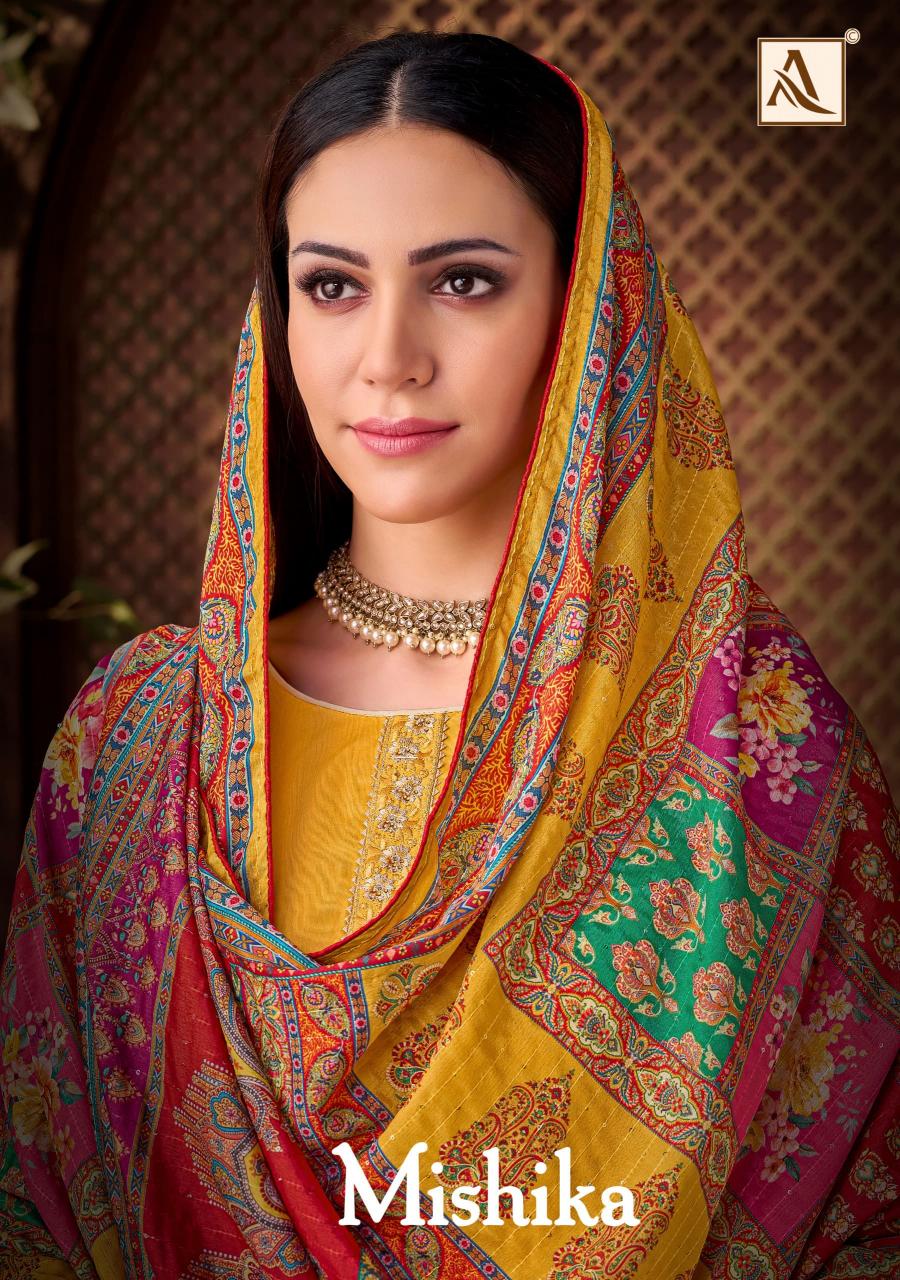 Alok Mishika Catalog surat dress material wholesale shop