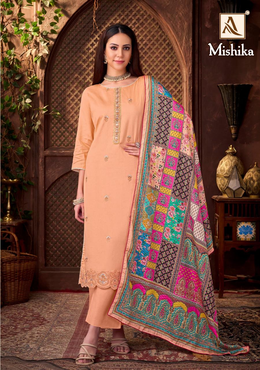 Alok Mishika Catalog surat dress material wholesale shop