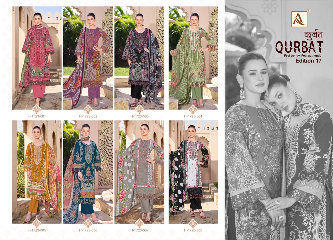  Alok Qurbat Vol 17 Catalog kantha work dress material wholesale
