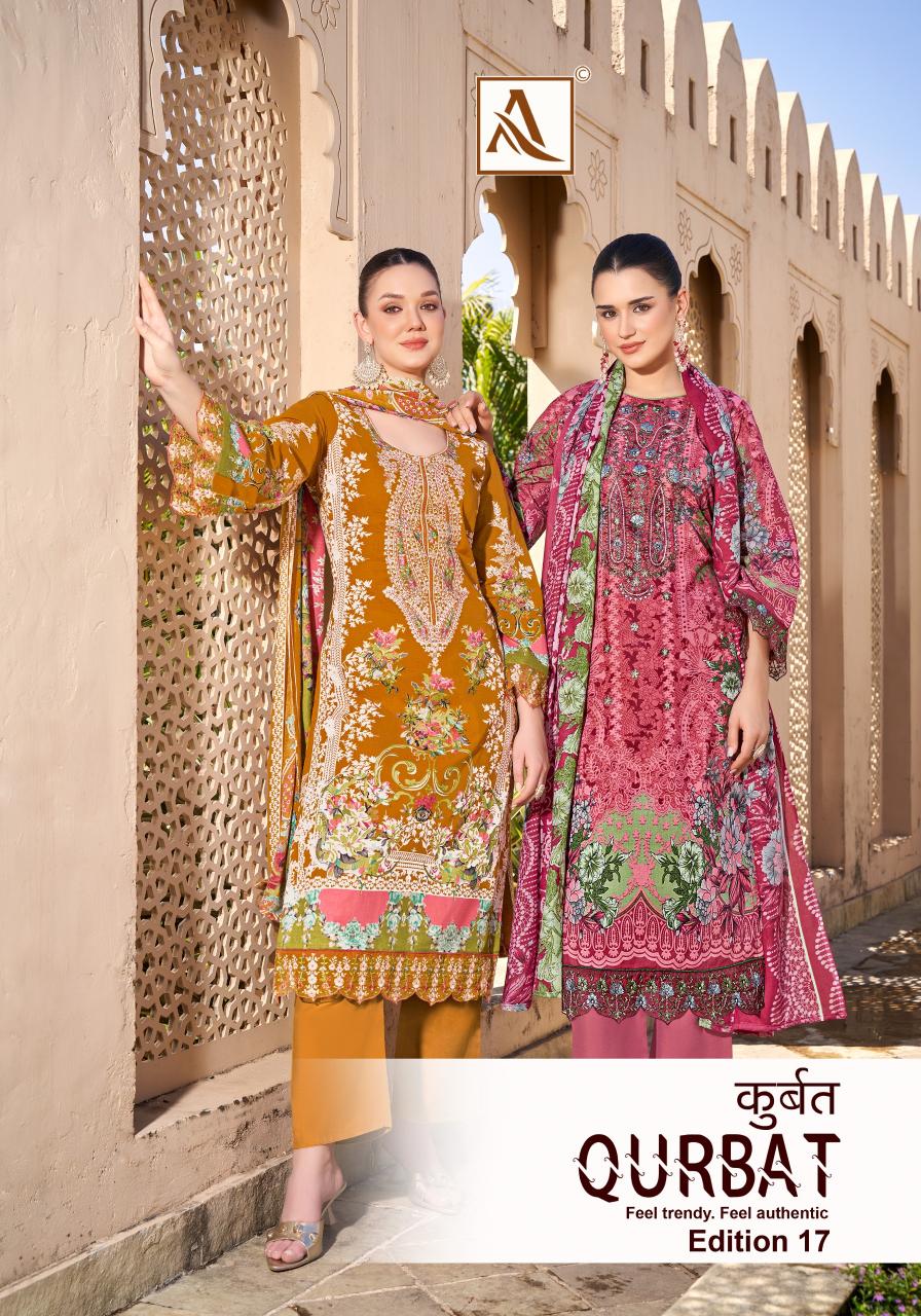  Alok Qurbat Vol 17 Catalog kantha work dress material wholesale