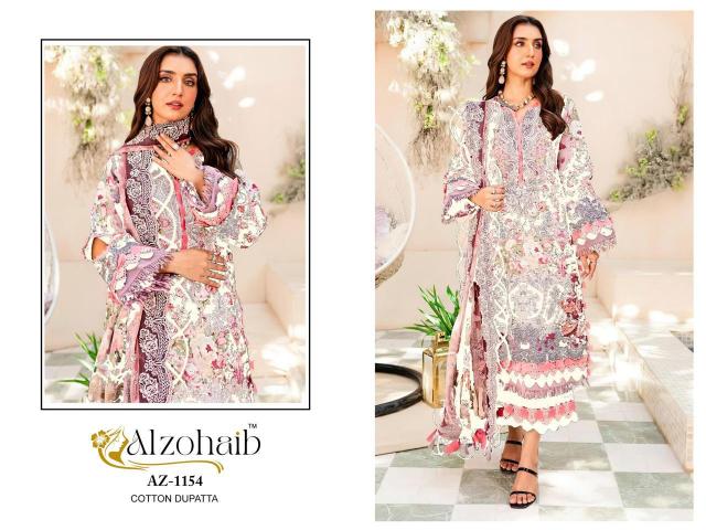 Alzohaib Az 1148, 1152, 1154 catalog Cotton Dupatta buy pakistani suits in delhi