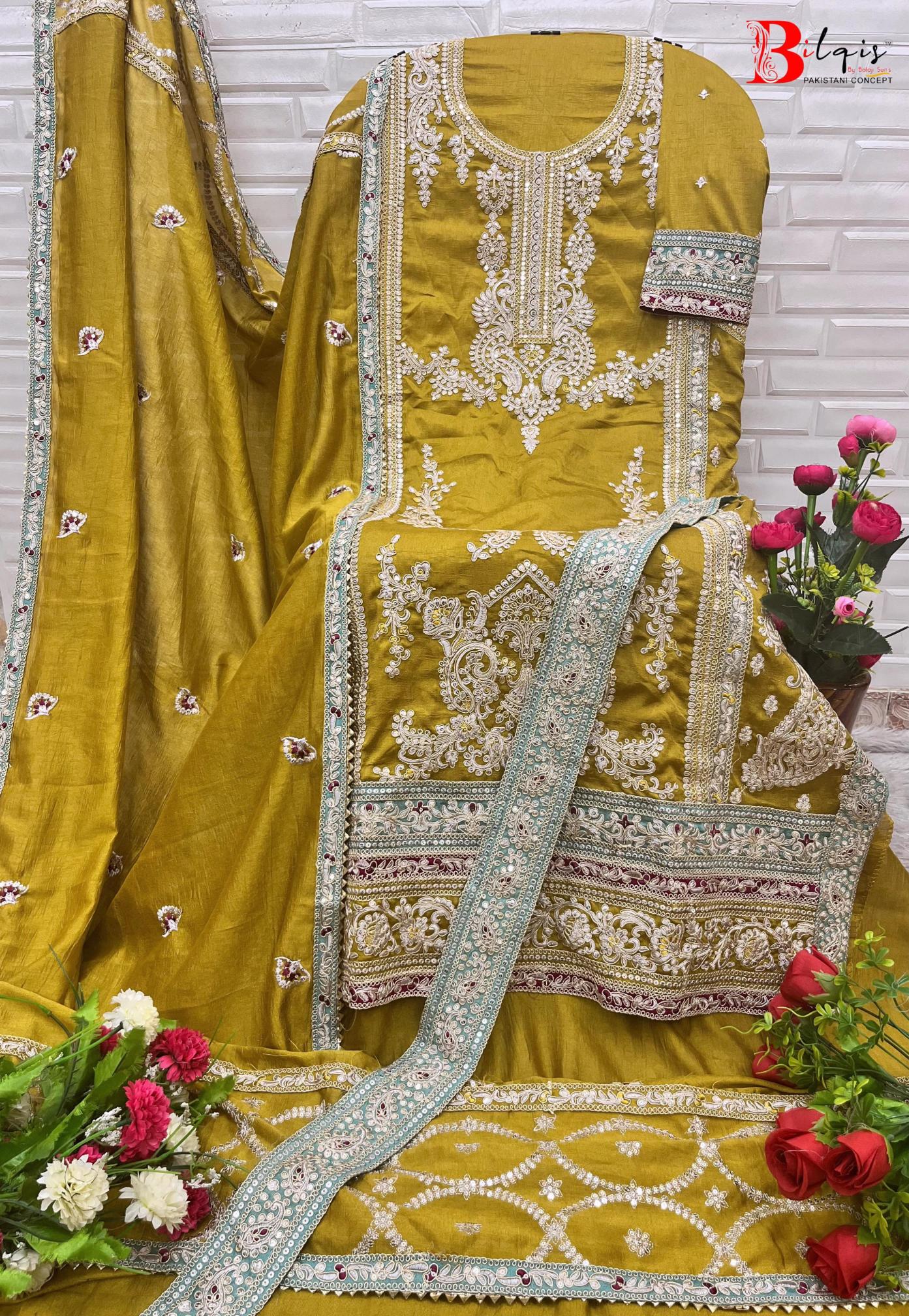 Bilqis B 104 A TO C Catalog myntra pakistani suits