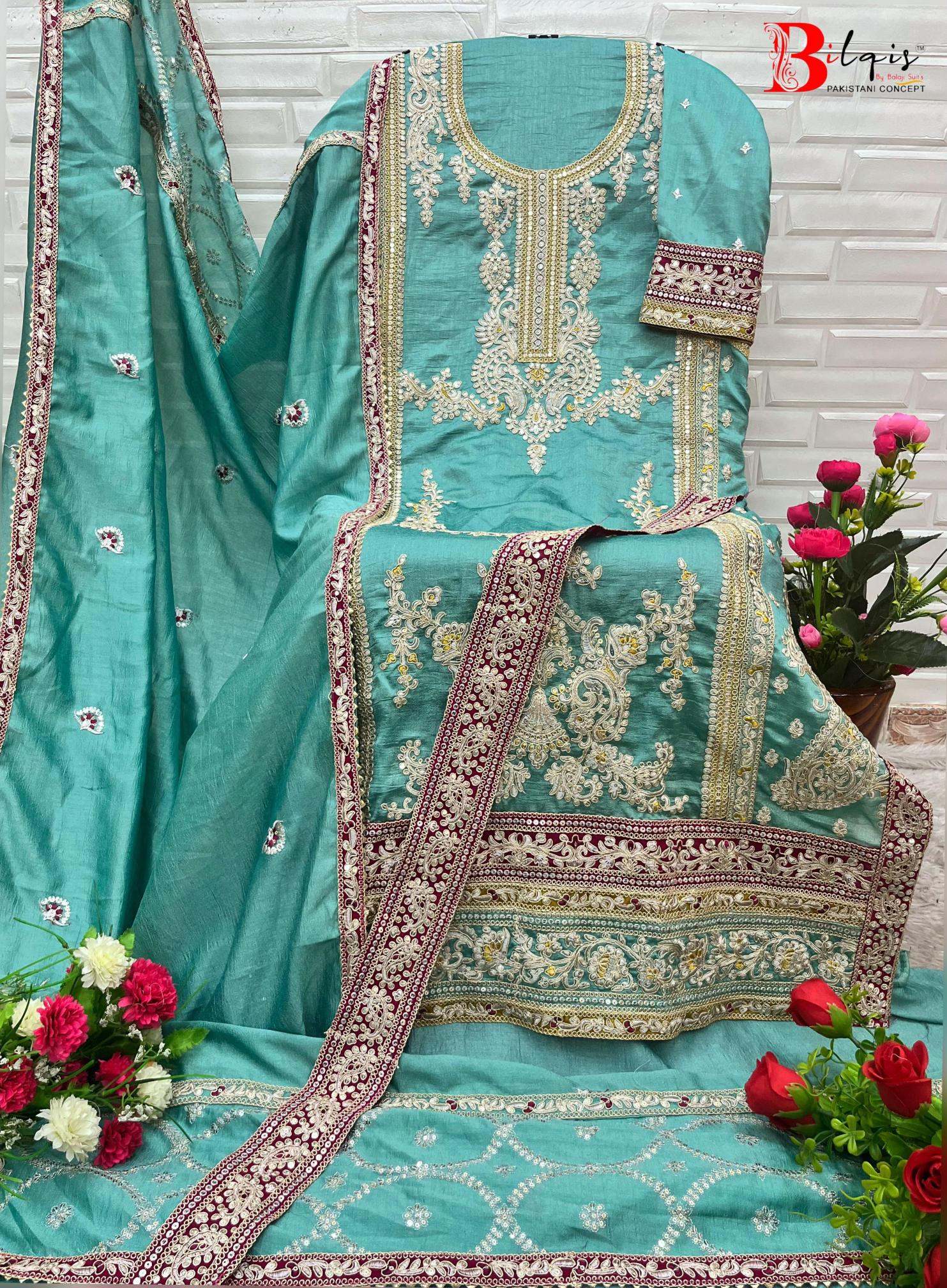 Bilqis B 104 A TO C Catalog myntra pakistani suits