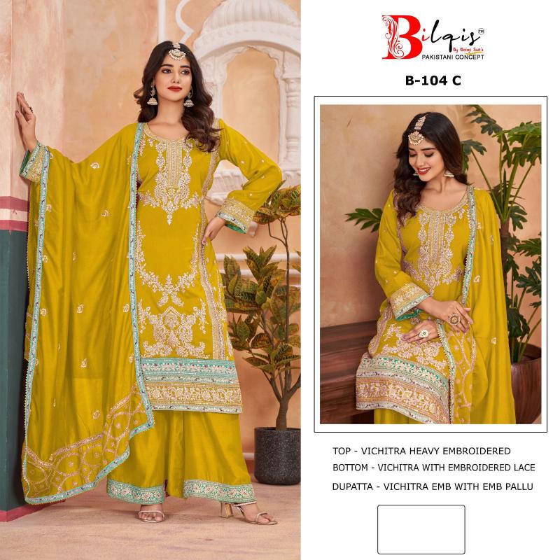 Bilqis B 104 A TO C Catalog myntra pakistani suits