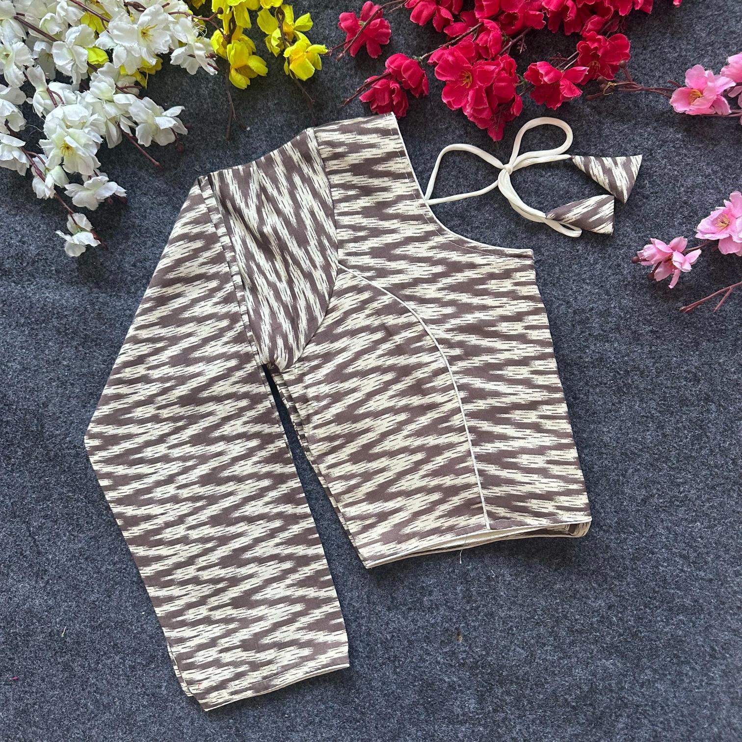 Blousewala Cotton AjrakhPrint V Neck Blouse Vol 3 blouse piece wholesale in bangalore