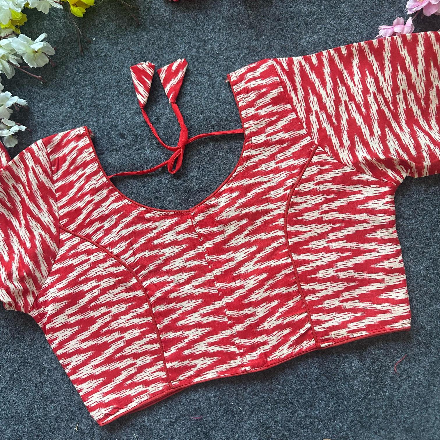 Blousewala Cotton AjrakhPrint V Neck Blouse Vol 3 blouse piece wholesale in bangalore