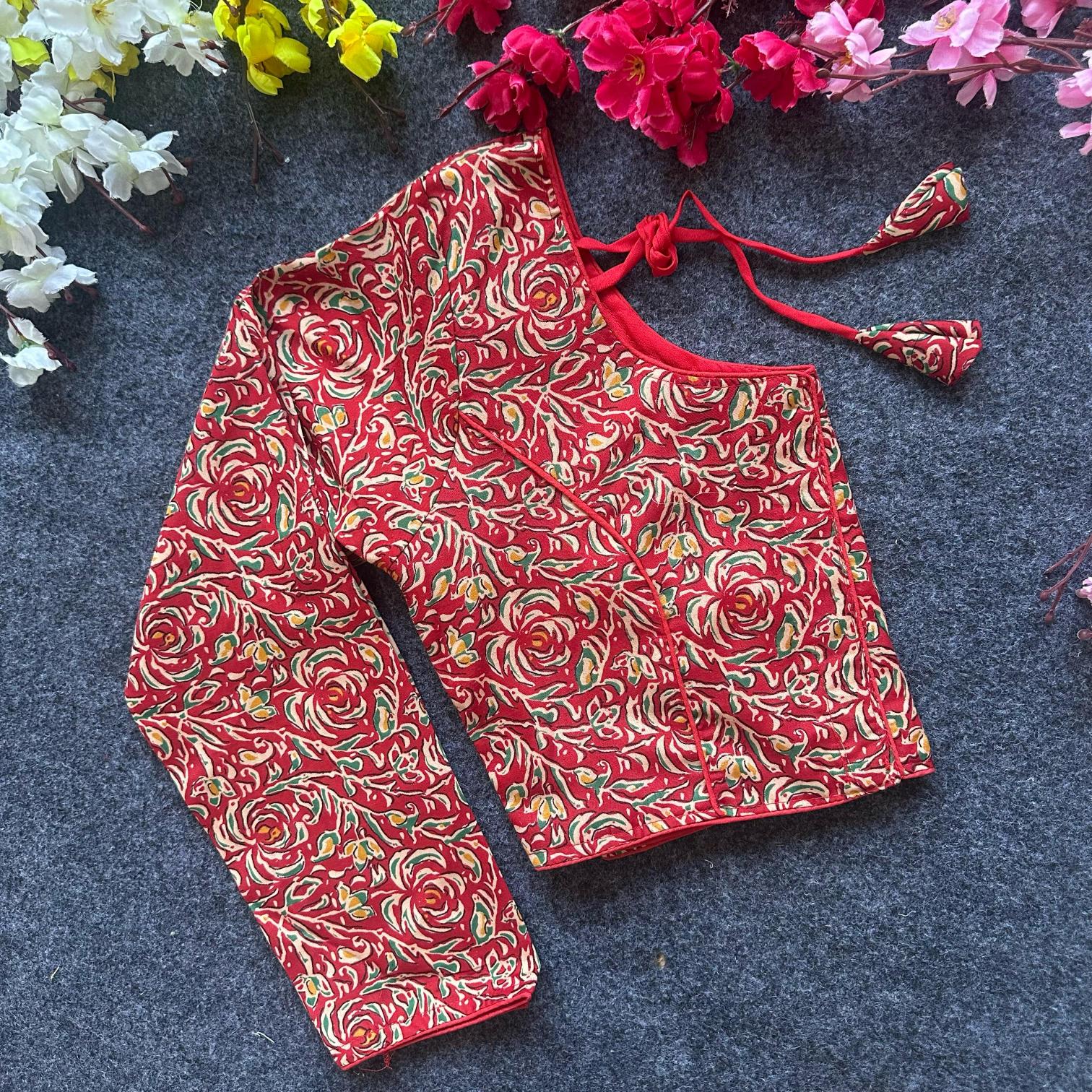 Blousewala Cotton AjrakhPrint V Neck Blouse Vol 3 blouse piece wholesale in bangalore