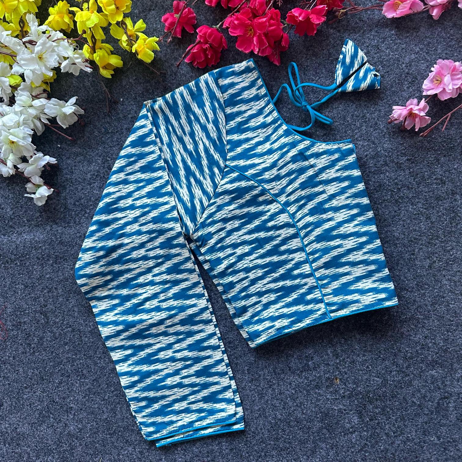 Blousewala Cotton AjrakhPrint V Neck Blouse Vol 3 blouse piece wholesale in bangalore
