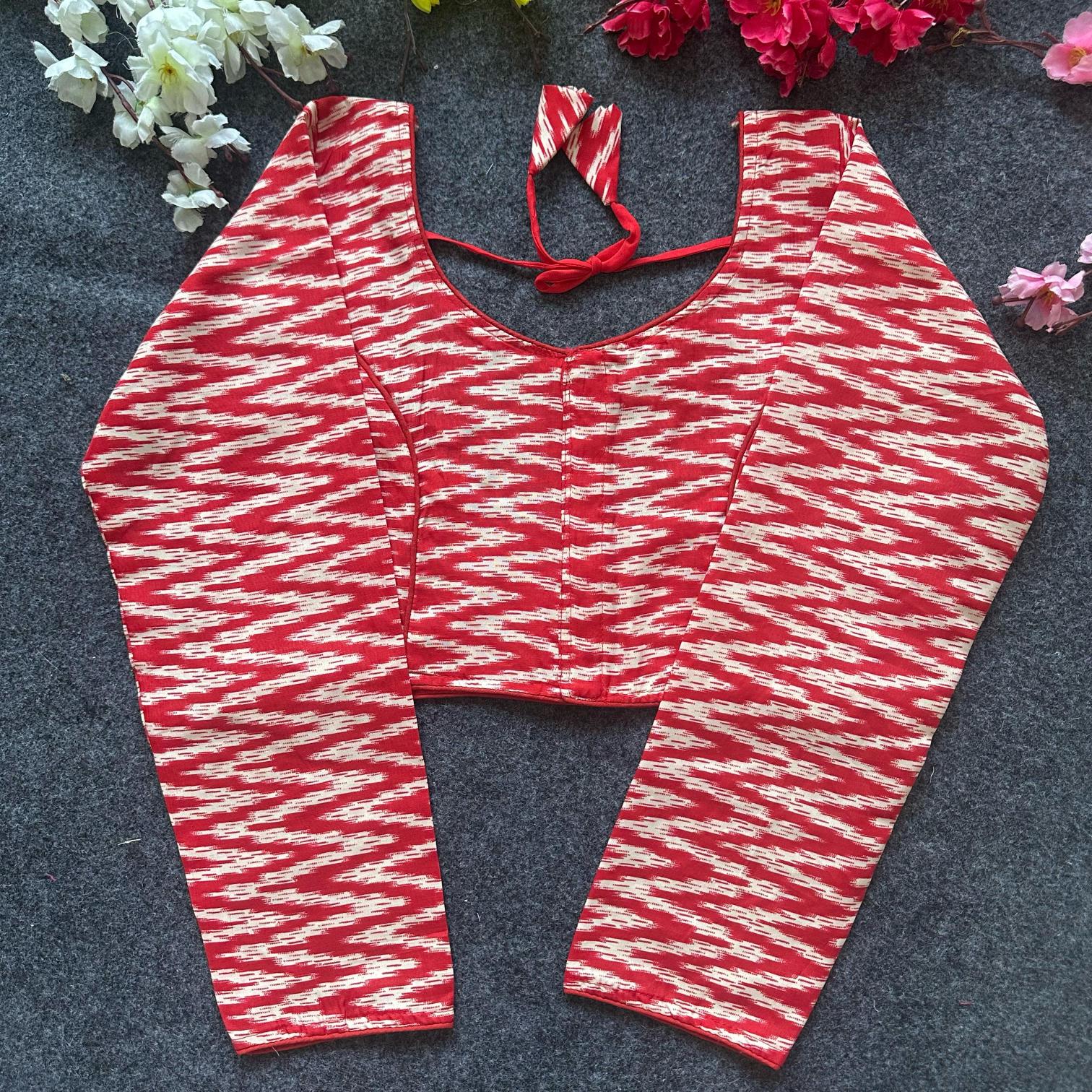 Blousewala Cotton AjrakhPrint V Neck Blouse Vol 3 blouse piece wholesale in bangalore