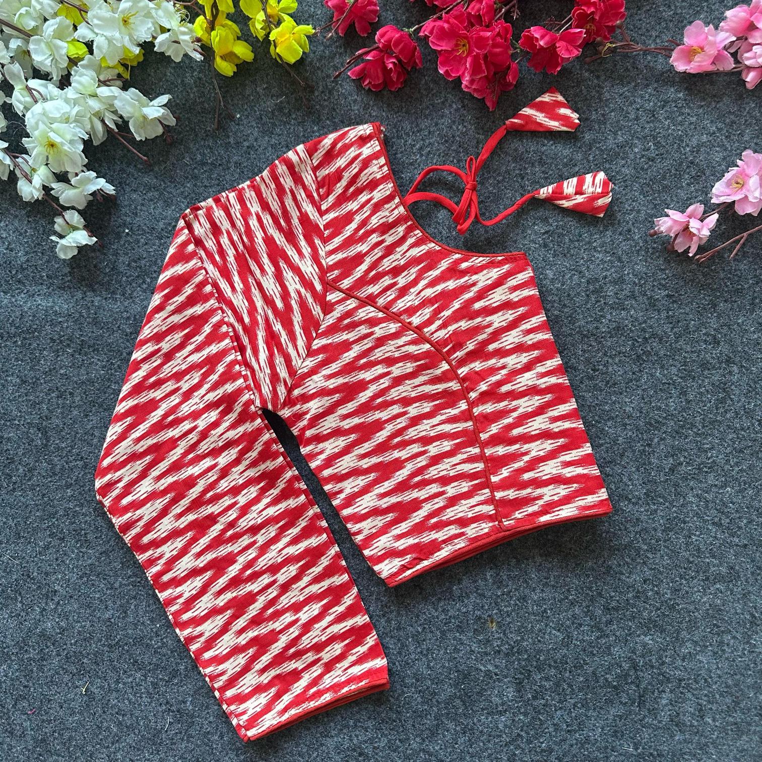 Blousewala Cotton AjrakhPrint V Neck Blouse Vol 3 blouse piece wholesale in bangalore