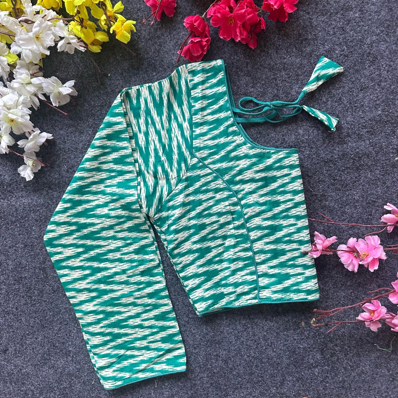 Blousewala Cotton AjrakhPrint V Neck Blouse Vol 3 blouse piece wholesale in bangalore