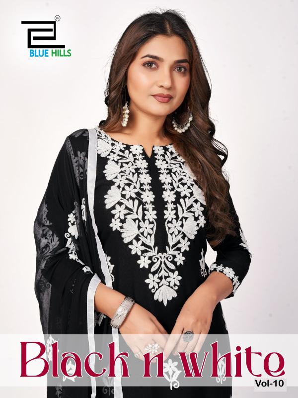 Blue Hills Black And White Vol 10 Catalog rayon kurti catalogue buy online