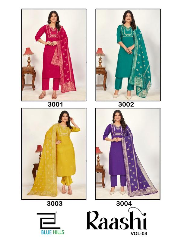 Blue hills Raashi Vol 3 Catalog chanderi kurti design catalogue