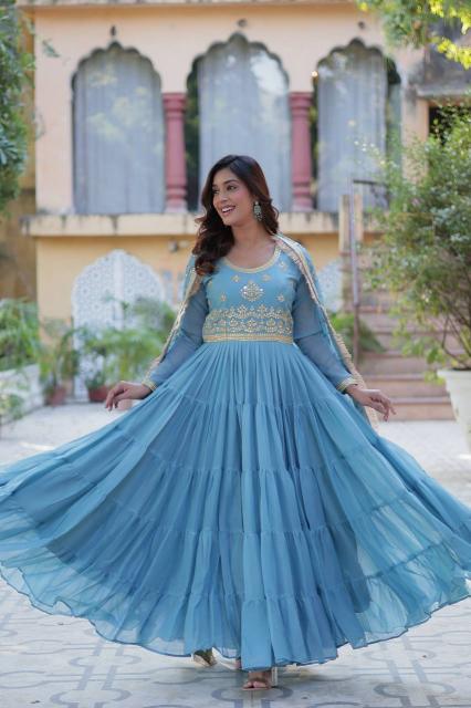 Felocity Luna Vol 14 Catalog Georgette Latest ladies kurti Gown design catalogue